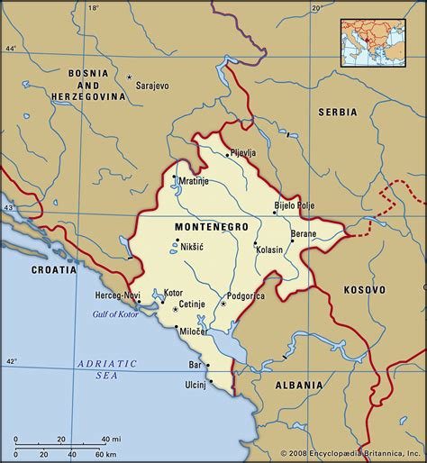 where is the country of montenegro located